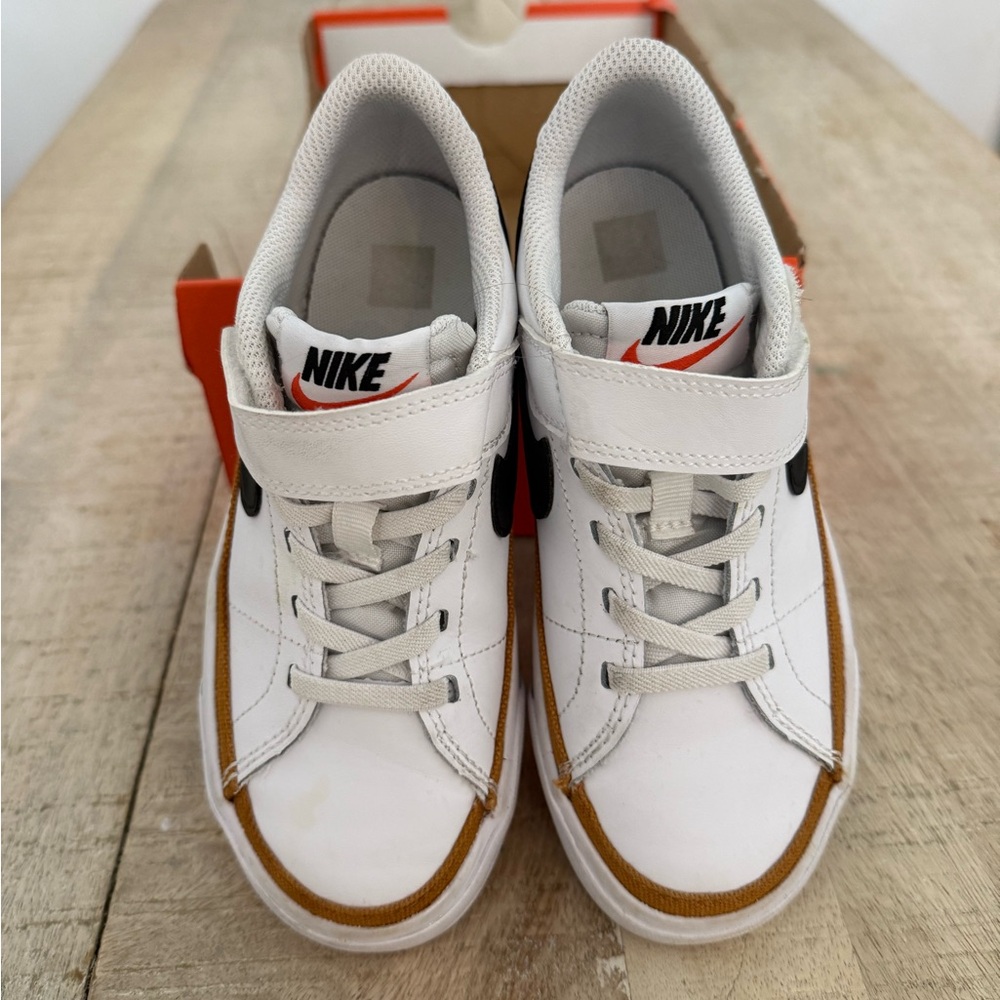 Nike Kids White and Tan Sneakers